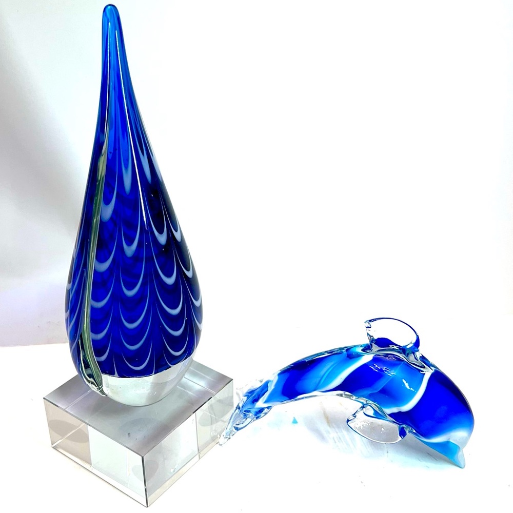 VINTAGE MURANO STYLE HAND BLOWN GLASS FIGURINE&DECOR